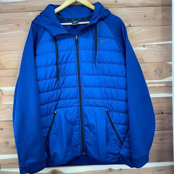 NIKE Therma Winterzed Full-zip Hoodie Mens Blue size XXL AO1440 478 - Picture 2 of 15